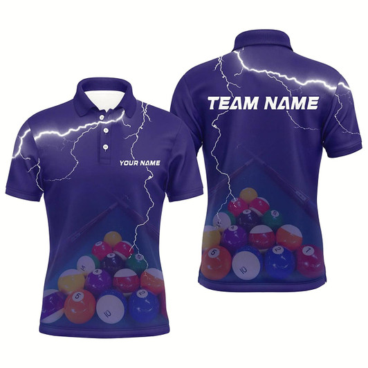 Goofygear Personalized Thunder Purple Billiards Shirts For Men Billiards Team Shirts Custom Billiard Jerseys