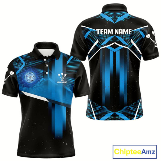 Goofygear Azure Lightning Dartboard Darts Shirt For Men - Custom Team & Player Name