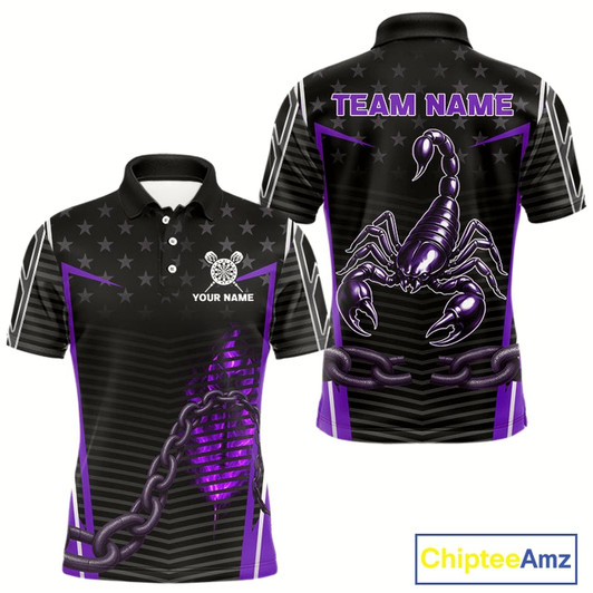 Goofygear Custom Purple Flames Scorpion Dart Arrow Darts Shirt For Men Dart Jersey Uniform