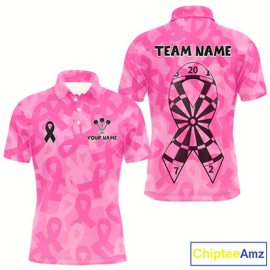 Goofygear Ribbons Dartboard Custom Pink Darts Shirt For Men - Personalized Name For Players