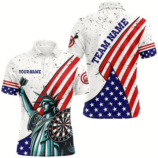 Goofygear Personalized The Statue Of Liberty Darts Shirts For Men Custom Us Flag Patriotic Darts Jerseys