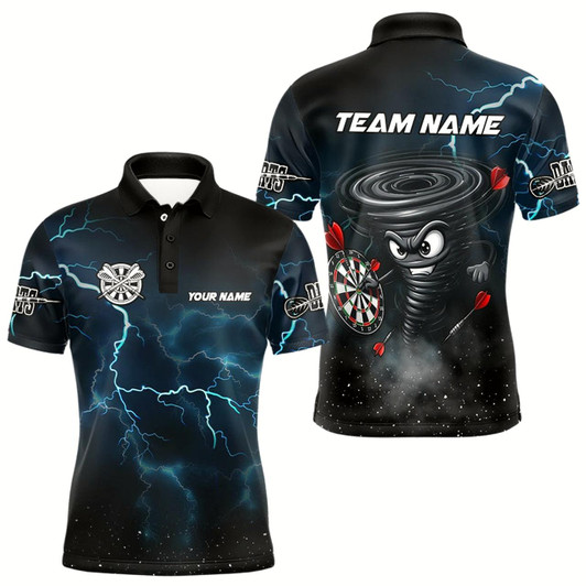 Goofygear Personalized Thunder Lightning Tornado Custom Funny Dart Shirts For Men, Cool Dart Team Jerseys