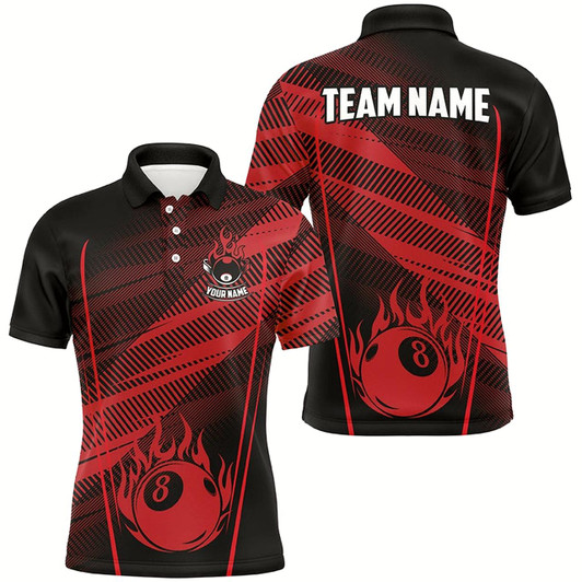 Goofygear Personalized Red Jerseys 8 Ball Billiard Shirts For Men Custom Billiard 8 Ball Pool Team Shirts