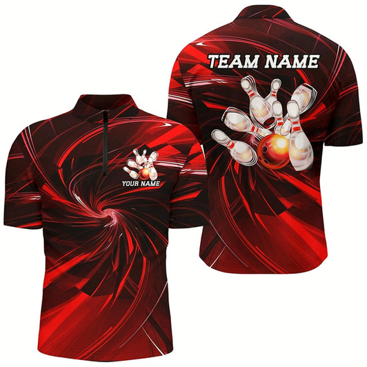 Goofygear Custom Bowling Uniforms Bowling Shirts For Men, Bowling Team Bowling League Shirts Red