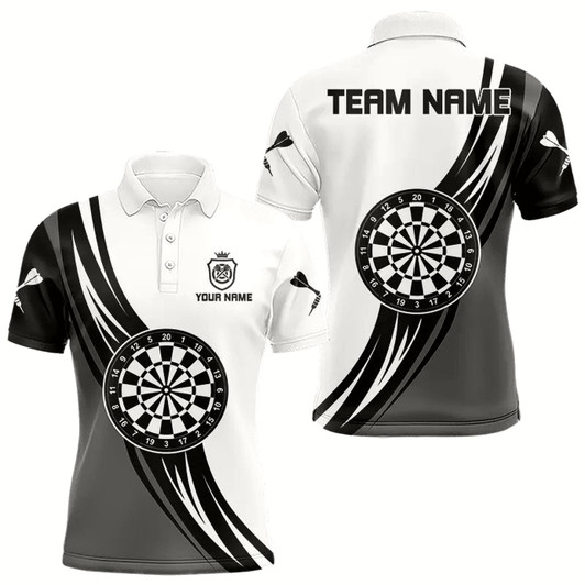 Goofygear Personalized Crown Dart Shirt With Pocket Option For Men, Darts Team Jersey