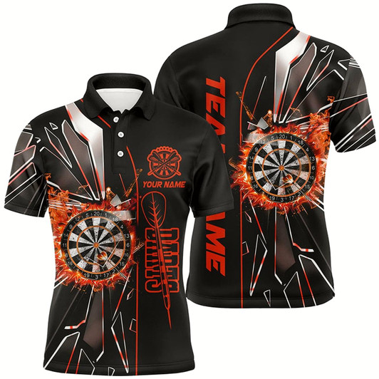Goofygear Personalized Orange Break Glass 3D Darts Shirts For Men Custom Dart League Shirts Best Darts Jersey