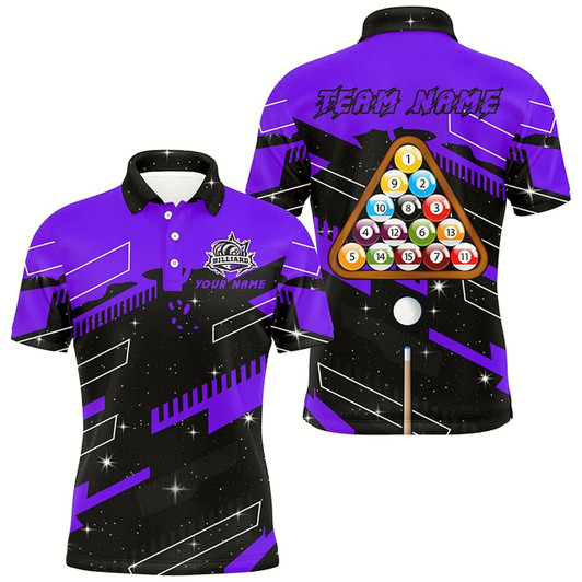 Goofygear Personalized Purple 8 Ball Pool Jerseys Billiard Shirts For Men Custom 8 Ball Billiard Team Shirts