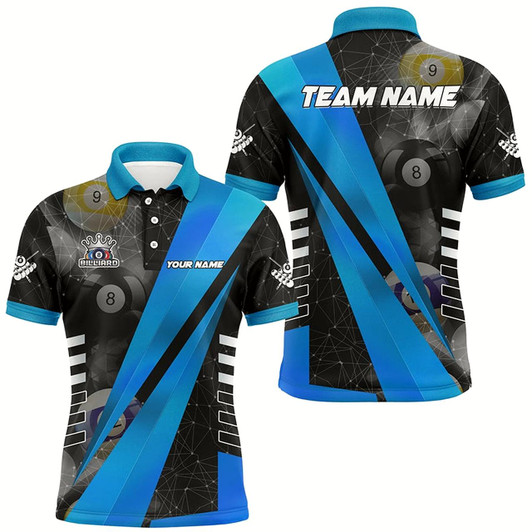 Goofygear Best Custom Billiard Jerseys Uniform For Men, Personalized Tournament Billiard Shirts Blue