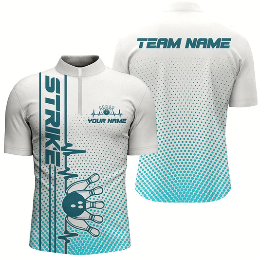 Goofygear Strike Bowling Custom Bowling Shirts For Men Bowling Team Jerseys Bowlers Outfits Blue