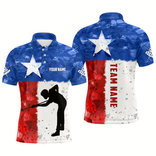 Goofygear Personalized Texas Flag Billiard Shirts For Men Player Custom Patriotic Texas Billiard Jerseys