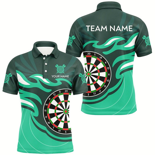 Goofygear Personalized Turquoise Darts Board Flame Dart Shirts For Men Custom Dart Jerseys Team Uniform