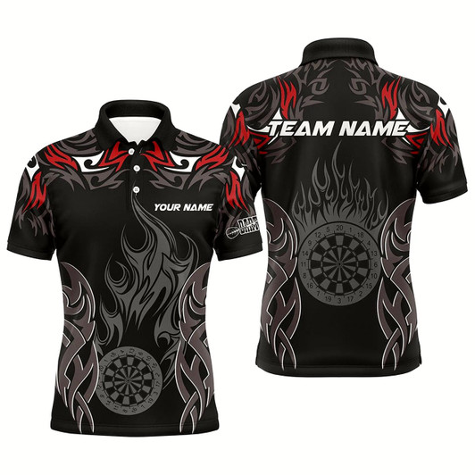 Goofygear Personalized Darts Tournament Jerseys For Men Custom Dartboard Fire Flame Darts Team Shirts Red