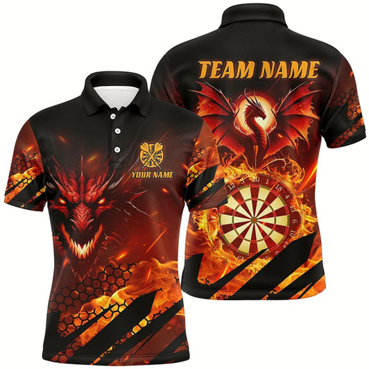 Goofygear Personalized Dragon Dartboard Fire Flame Men Darts Shirts Custom 3D Darts League Team Jerseys