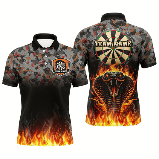Goofygear Personalized Camouflage Striking Snake Dart Shirts For Men Custom 3D Fire Flame Dart Jerseys