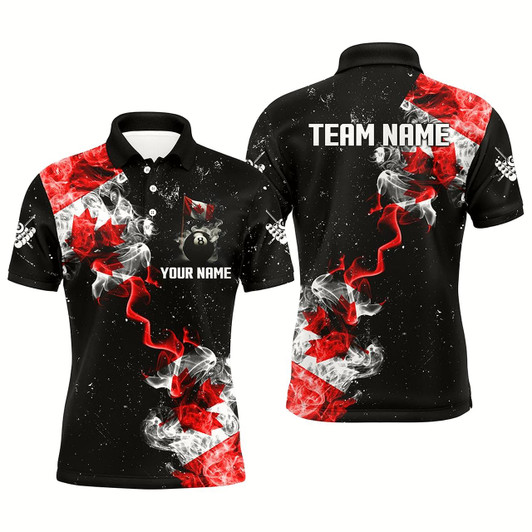 Goofygear Personalize Grunge Canada Flag Smoke Billiard Shirts For Men Best Patriotic Billiard Jersey Uniform