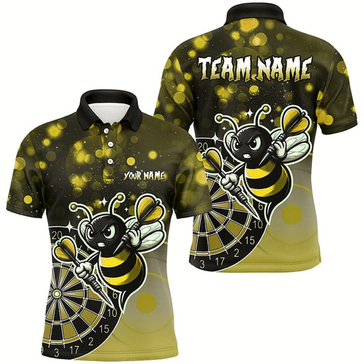 Goofygear Personalized Yellow Darts Bee Custom Darts Shirts For Men, Funny Darts Apparel, Best Darts Gifts