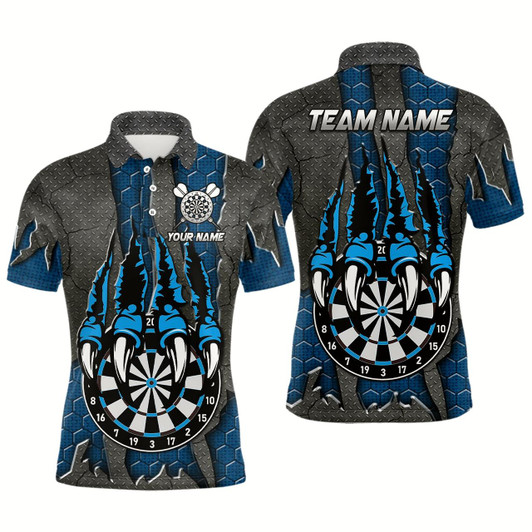 Goofygear Funny Claw Darts Board Custom Blue Dart Shirts For Men, Personalized Darts League Team Jerseys