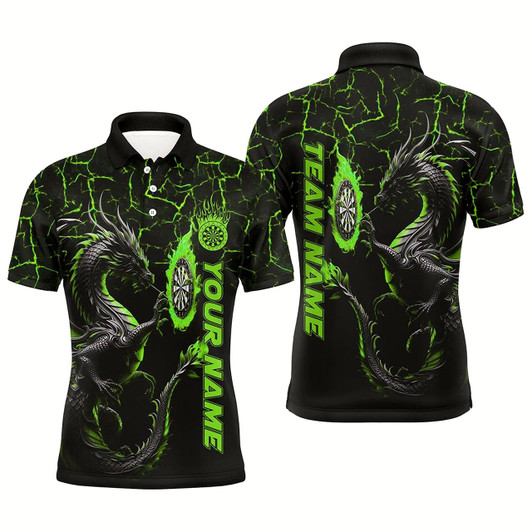 Goofygear Personalized Green Big Dragon 3D Printed Darts Shirts For Men Custom Team League Darts Jerseys