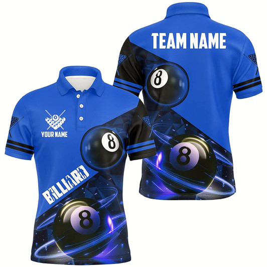 Goofygear Blue 8 Ball Pool Billiard Jersey For Men Custom Billiard Pool Shirts Team League Billiard Uniform