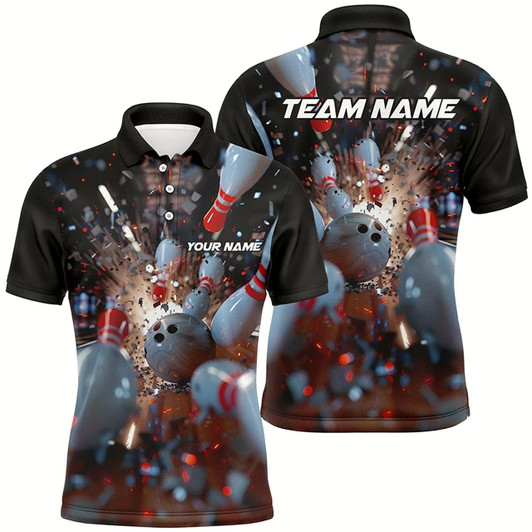 Goofygear Custom Name Strike Bowling Shirts For Men , Unisex Bowling Team Shirts Bowling Tournament Style 2
