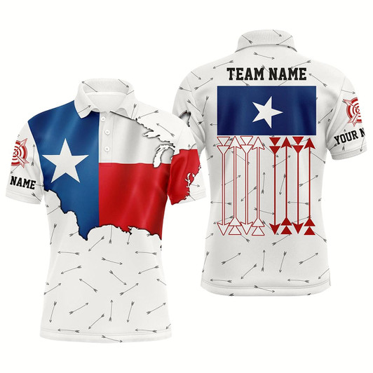 Goofygear Personalized Patriotic Texas Flag Archery Men Polo Shirts Archery Team Uniform Shirts
