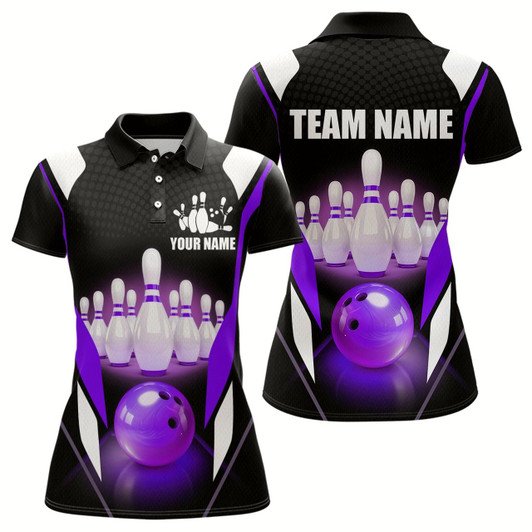 Goofygear Purple Bowling Shirt For Men Bowling Jersey With Team Bowling Polo Style 1