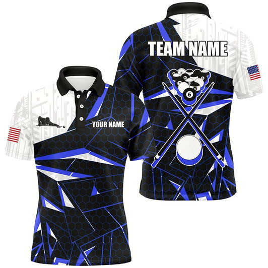 Goofygear Best Billiard Jerseys For Men Custom Polo Shirts, Billiard Tournament Team Shirts Blue