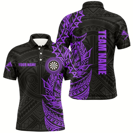Goofygear Personalized Purple Tribal Darts Polo Custom Dart Shirts For Men Dart Jerseys