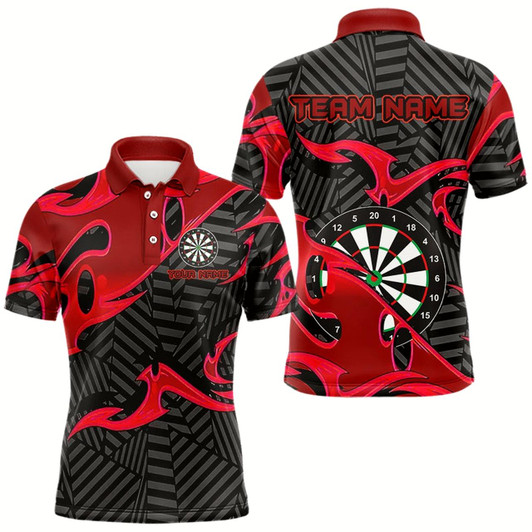 Goofygear Personalized Black And Red Darts Polo Custom Dart Shirts For Men Darts Team Jerseys