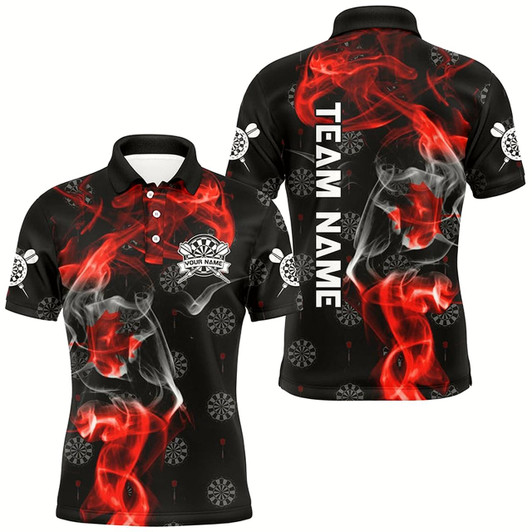 Goofygear Smoke Canada Flag Darts Polo Shirts Custom Patriotic Dart Shirts For Men Dart Jerseys