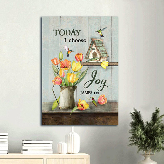 Brilliant Tulip Drawing Featuring A Wooden Birdhouse And Colorful Hummingbirds With The Message Today I Choose Joy An
