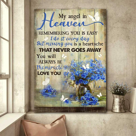 Blue Flower In A Glass Vase With A Butterfly And The Message You Will Always Be The Miracle An Inspiring Christian Gift