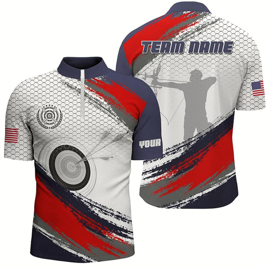 Goofygear Personalized Archery Jersey 3D Target Men Quarter-Zip Shirts Custom Archery Player Shirts Style 1