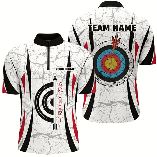 Goofygear Personalized Retro Target Archery Quarter-Zip Shirts For Men Archery Jerseys Custom Archery Shirts