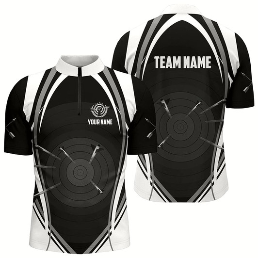 Goofygear Personalized Archery Target And Arrows 3D Men Quarter-Zip Shirts Custom Archery Jerseys