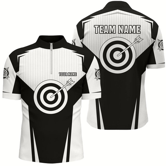 Goofygear Black Archery Jerseys Men Quarter-Zip Shirts Custom Team Name Archery Uniform Jerseys