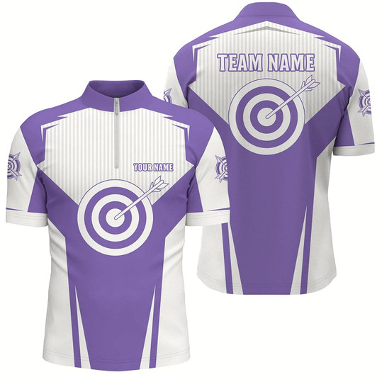 Goofygear Purple Archery Jerseys Men Quarter-Zip Shirts Custom Team Name Archery Uniform Jerseys