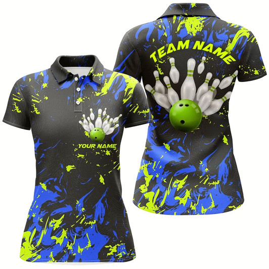 Goofygear Custom Bowling Jerseys For Women, Personalized Bowling Team Shirts Bowling Pin And Ball