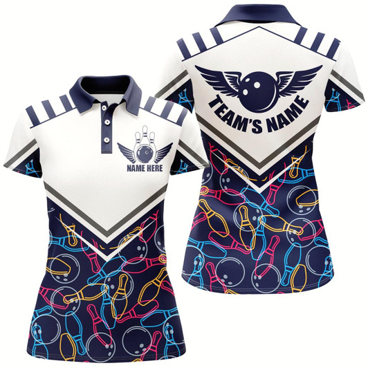 Goofygear Custom Bowling Shirt For Women Bowling Jersey Bowling Team League Polo Shirt Style 3