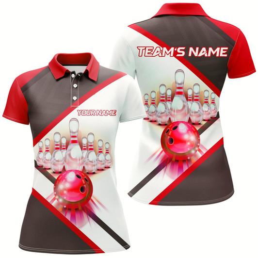 Goofygear Custom Bowling Shirt For Women, Personalized Bowling Jersey , Women'S Bowling Polo Shirt