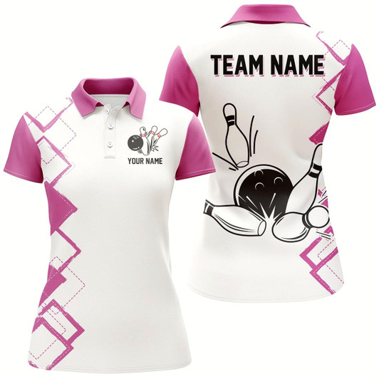 Goofygear Personalized Bowling Polo Shirt For Women Custom Bowling Team Jersey Bowling Shirt Style 2