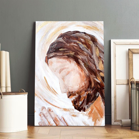 Paper Print Featuring The Father A Jesus Painting On Canvas With A Religious Christian Theme