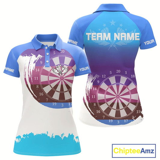 Goofygear Colorful Grunge Dartboard Custom Polo Shirt For Women - Darts Team Jersey
