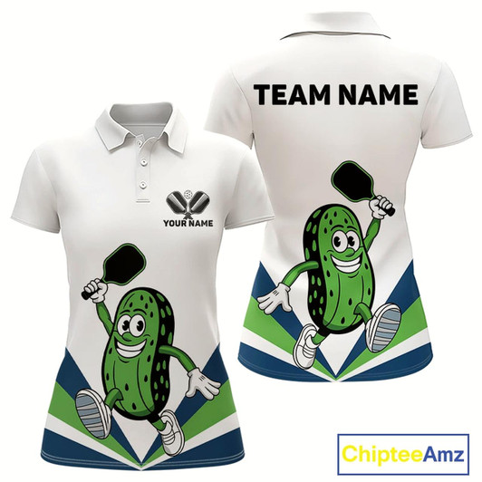 Goofygear Custom Funny Pickles Play Pickleball Polo Shirts For Women, Pickleball Team Shirt Style 1