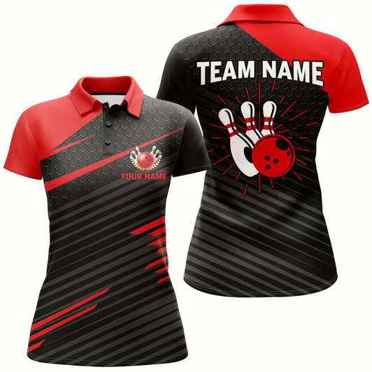 Goofygear Personalized Bowling Jersey Women Custom Bowling Shirt Team League Bowling Polo Shirts