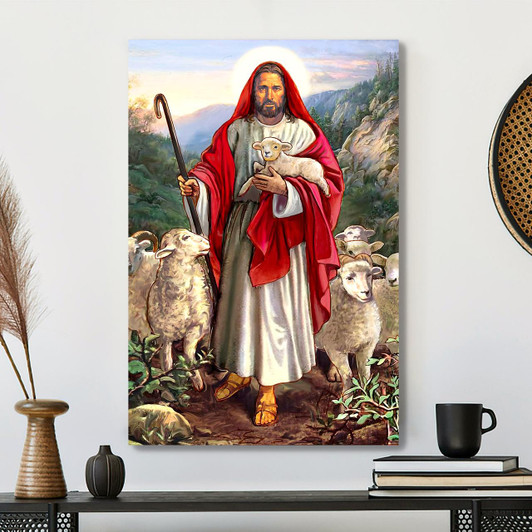 Jesus The Good Shepherd Christian Wall Art Canvas Prints Reflecting Christ’s Care And Protection