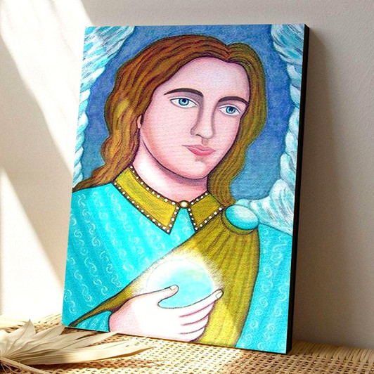 Archangel Raphael The Healer Vintage Canvas Painting Archangel Raphael Religious Decor Angel Wall Art Sacred Painting