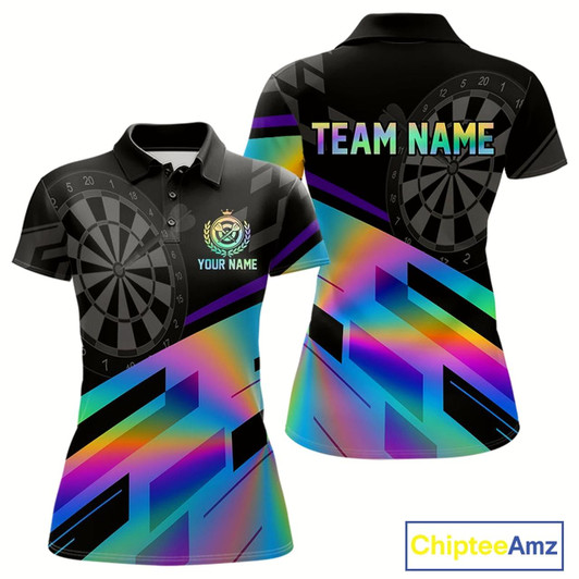 Goofygear Custom Dartboard Holographic Dart Shirt For Women Outfit Polo Dart Team Jersey