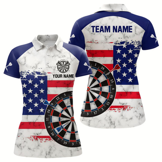 Goofygear American Flag Target Darts Polo Shirts Custom Darts Shirt For Women Dart Jerseys