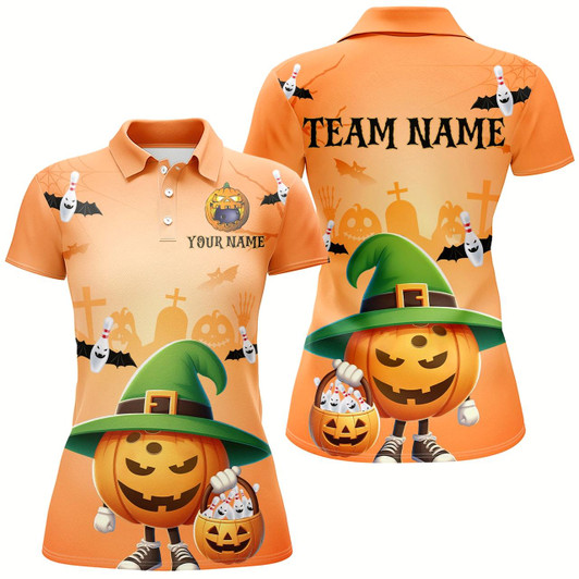Goofygear Personalized Halloween Bowling Shirts For Women Bowling Polo Bowling Team League